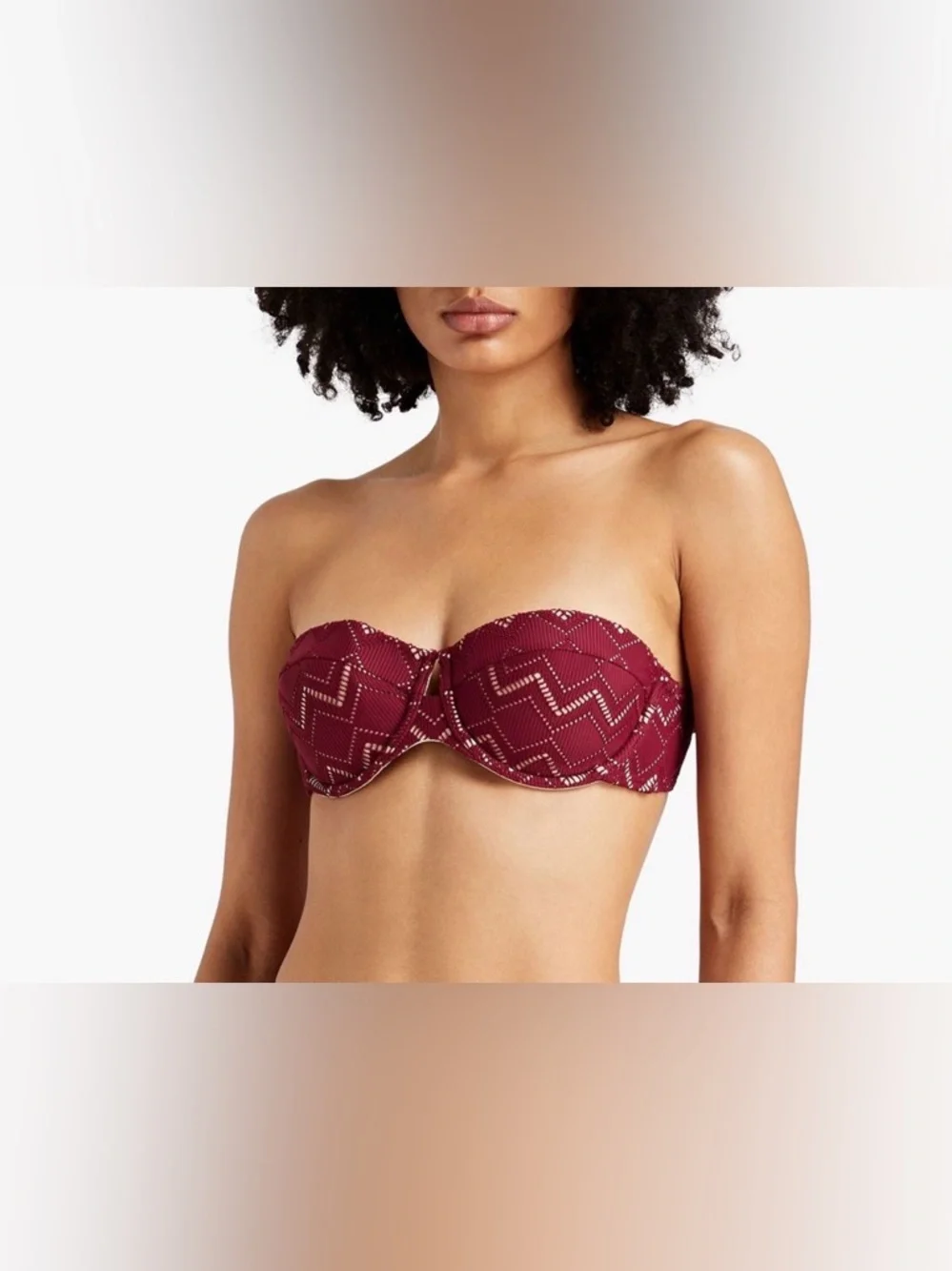 ZIMMERMANN Pointelle-knit bandeau bikini‎ top, Size  3 AB/ US 10